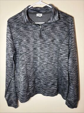 J. Crew Women's Black & Gray Space-Dye Half-Zip Pullover